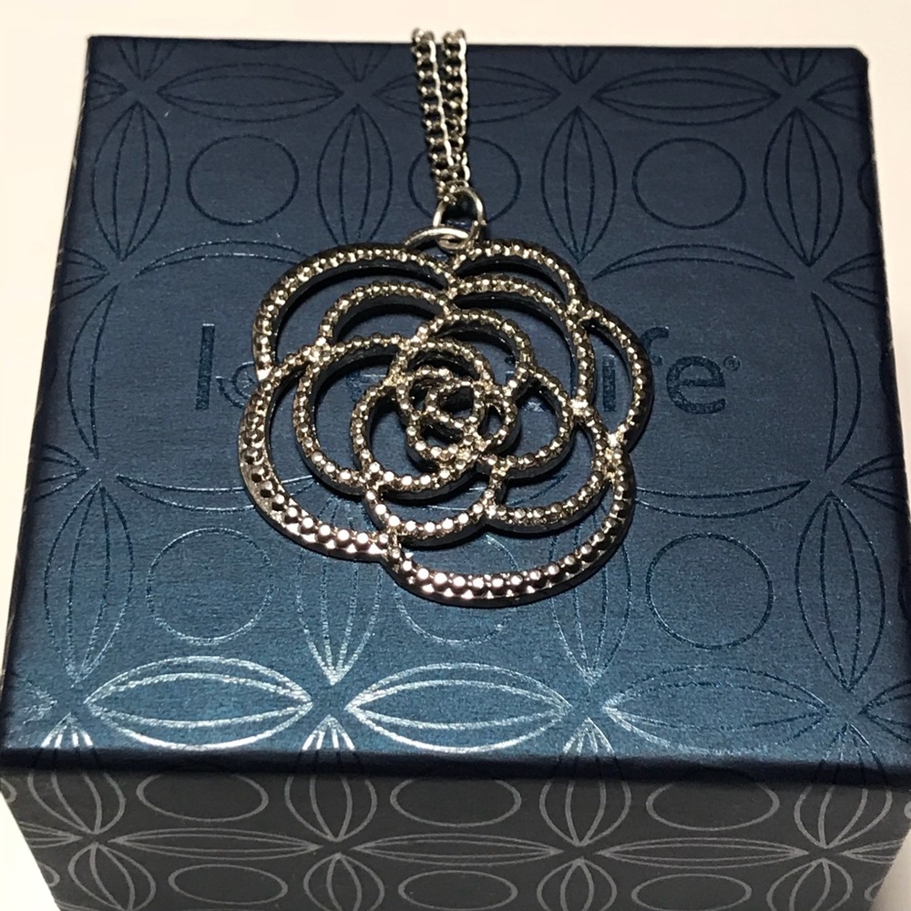 Silver Rose Necklace - Picture 2 of 3